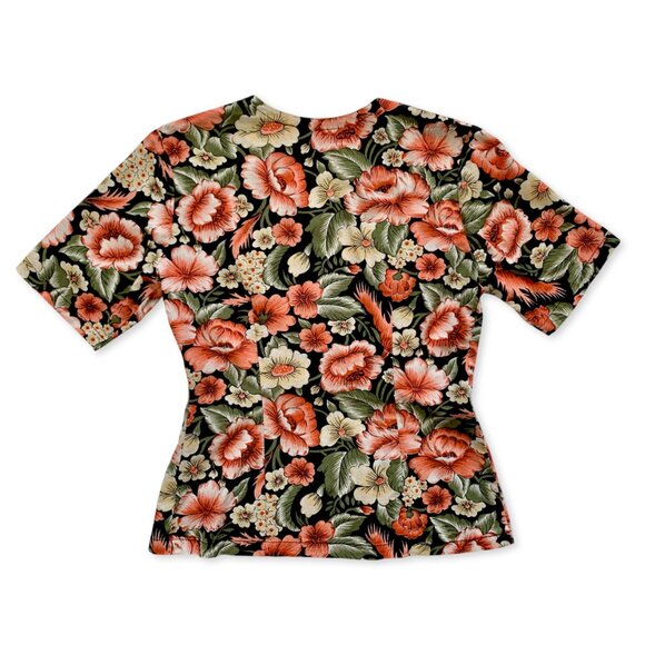 Geometry Floral Double Breasted Button Up Blouse Top Whimsigoth Cottagecore Boho - Picture 3 of 12